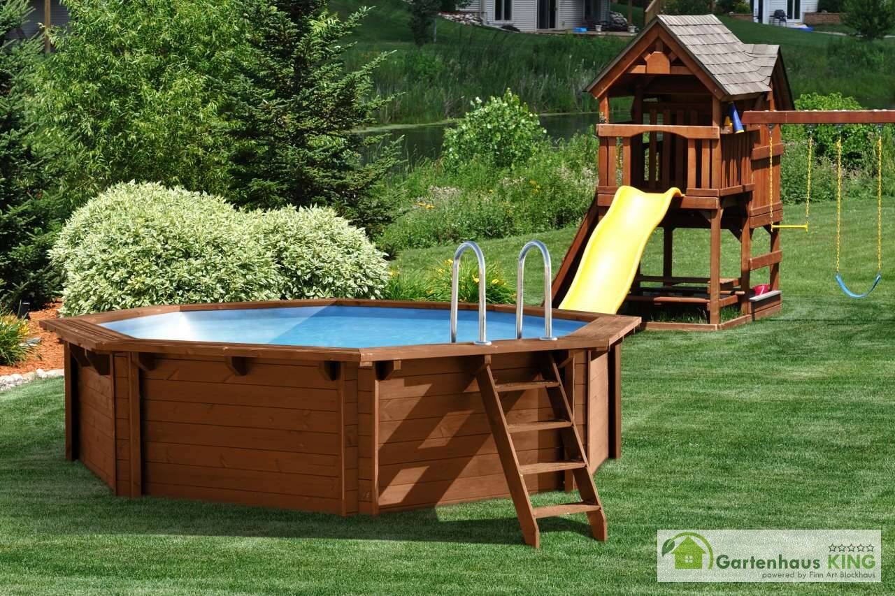Interline Holzpool Bali Ø 355x116 cm, Basic Set