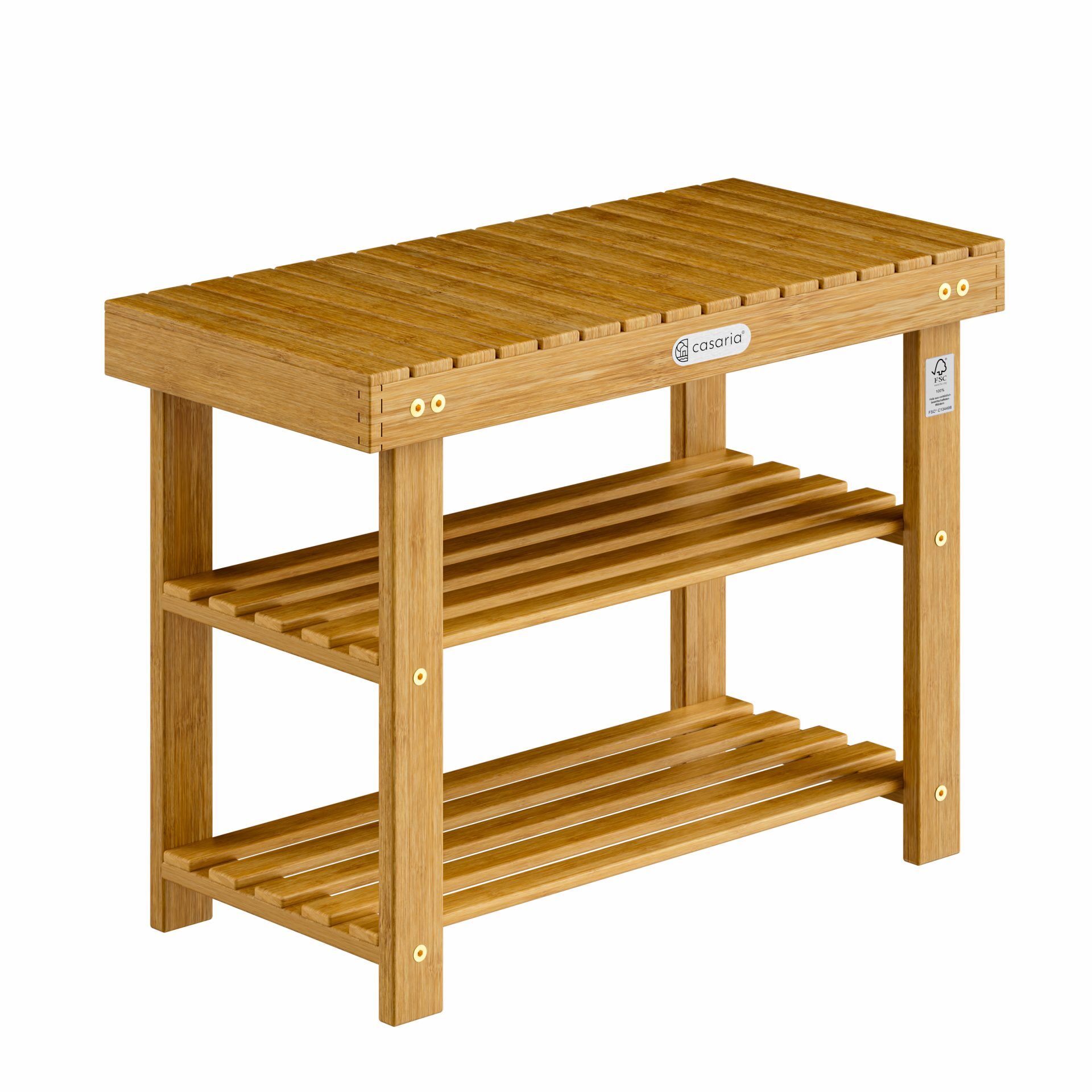 Schuhregal 2in1 Akazienholz FSC®-zertifiziert 70x33x46cm