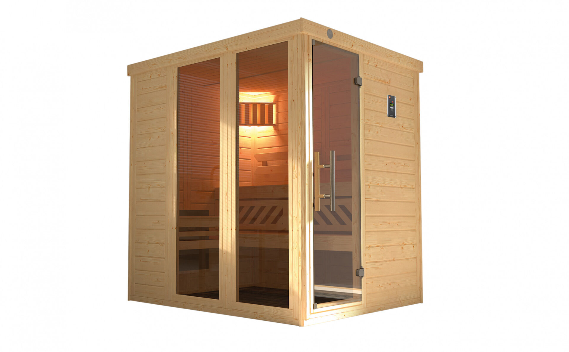 weka Design-Sauna KEMI PANORAMA 1 inkl. 7,5 kW OS-Ofenset