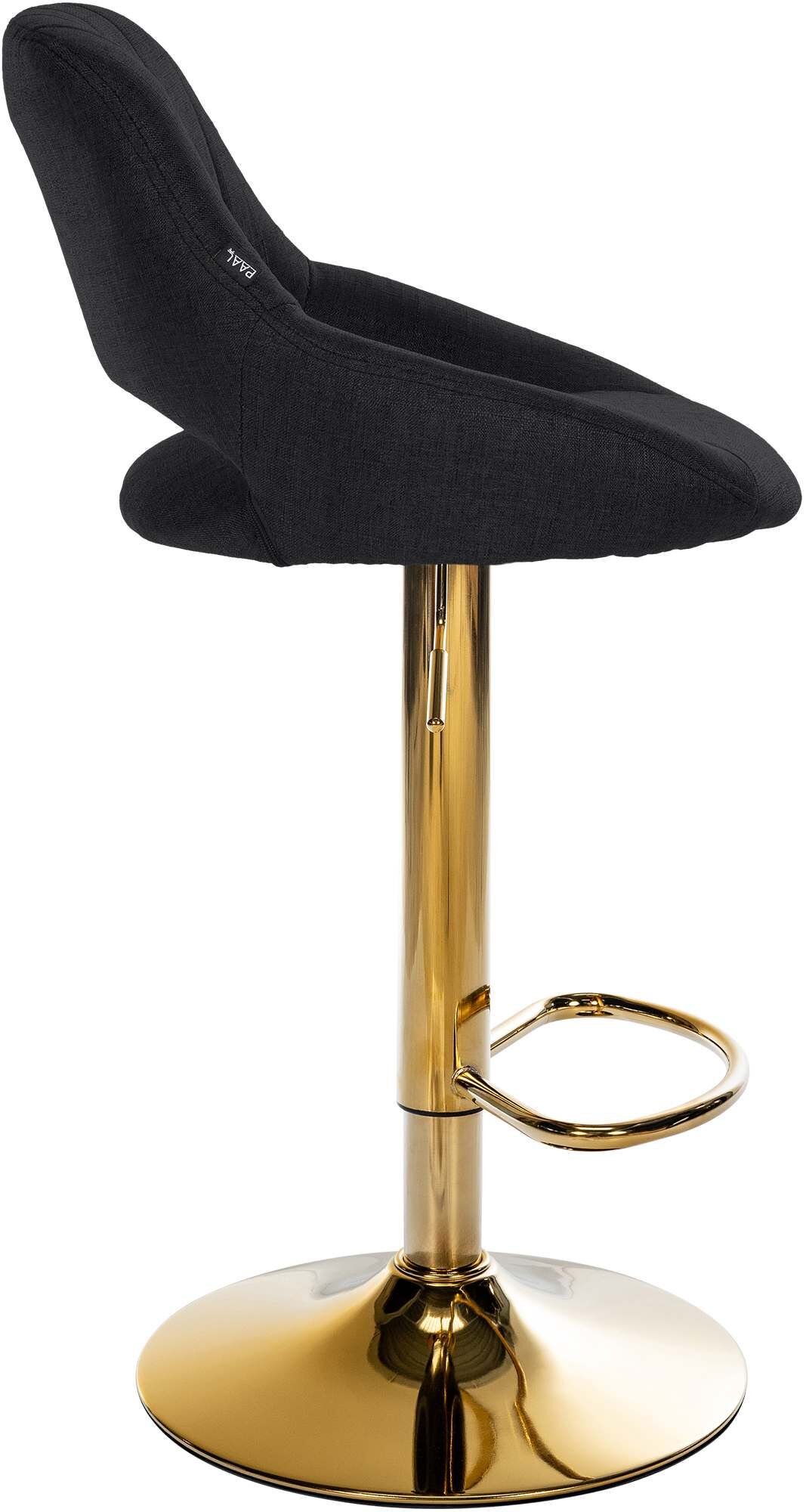 Barhocker Milet Stoff gold, schwarz