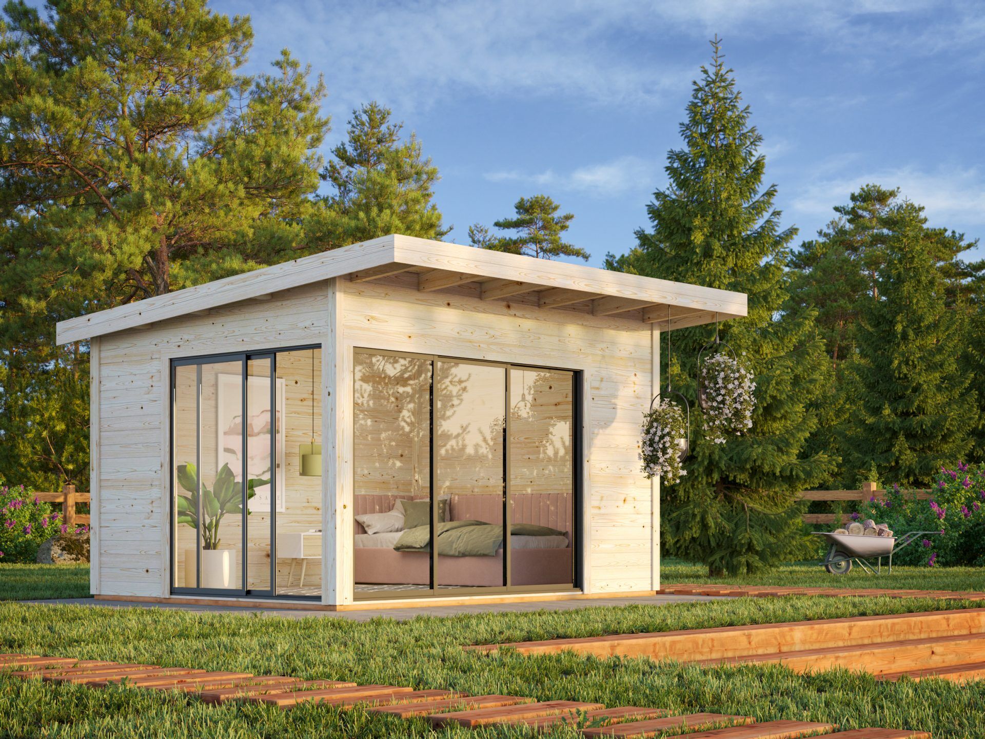 Palmako Pultdach Gartenhaus Andrea 11,2 m² Slide Plus