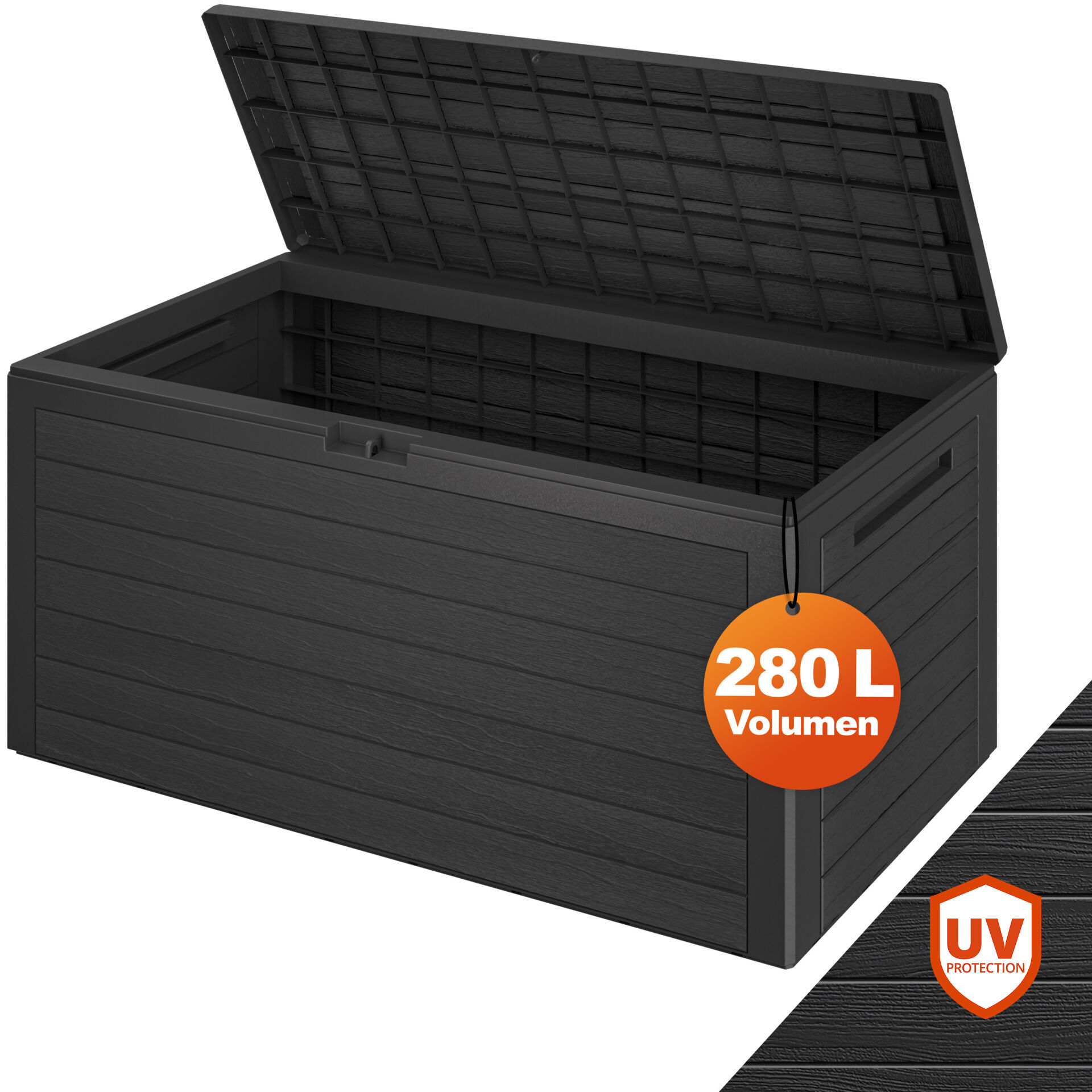 Gartenbox Woody 280L Anthrazit Holzoptik wasserdicht