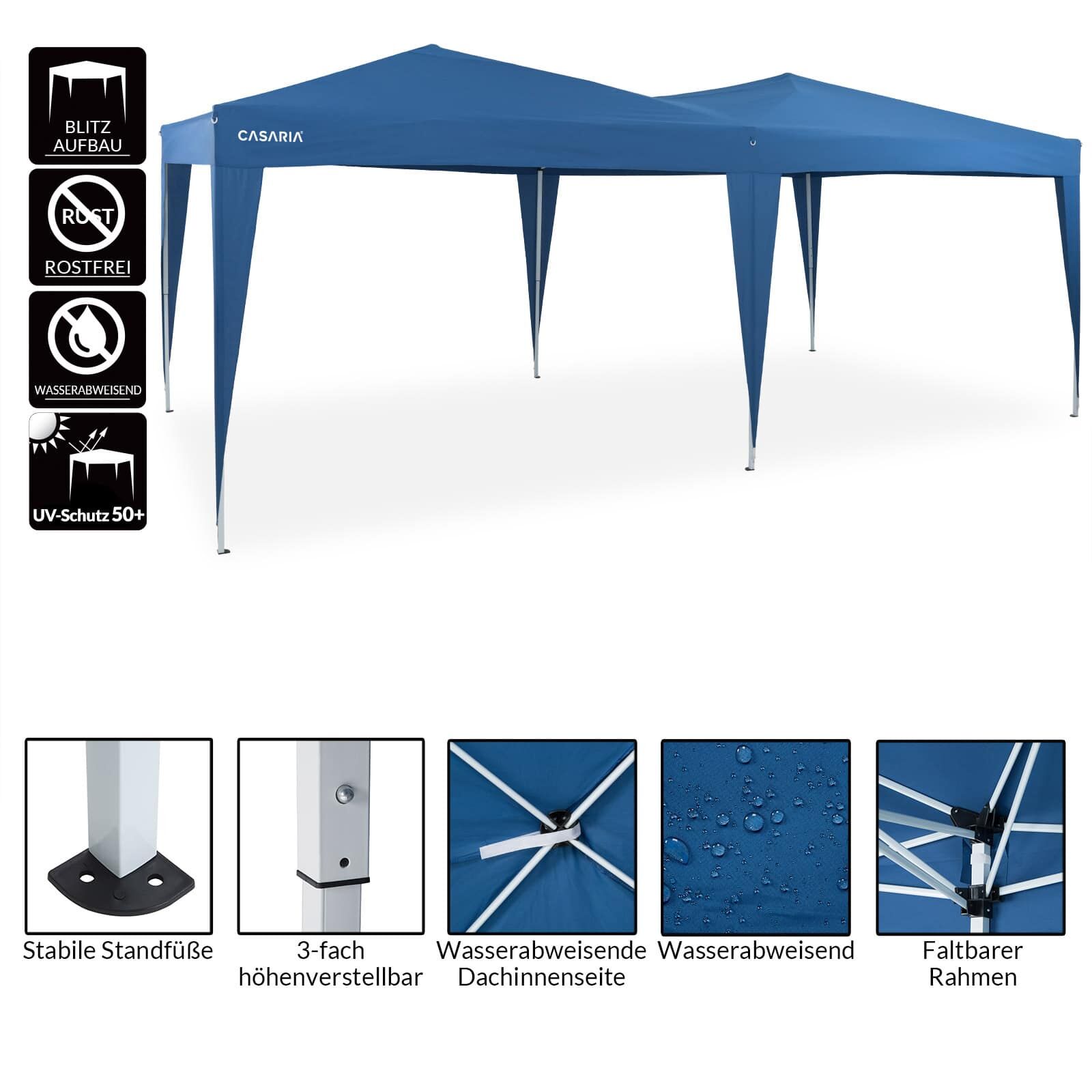 Faltpavillon Blau 3x6m UV-Schutz 50+