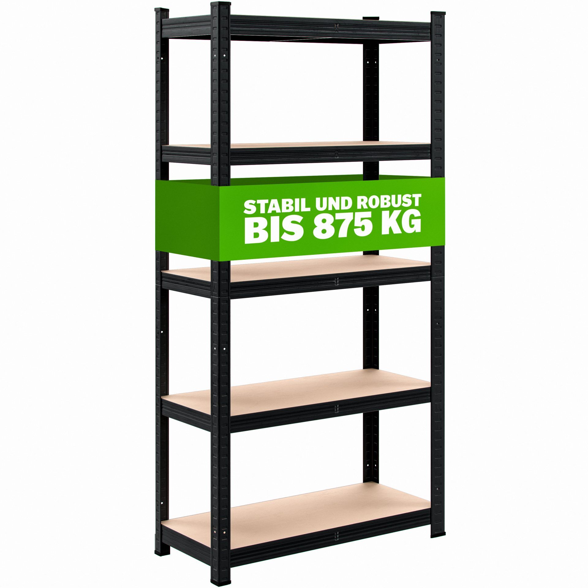Schwerlastregal Schwarz 180x90x40cm pulverbeschichtet 875kg