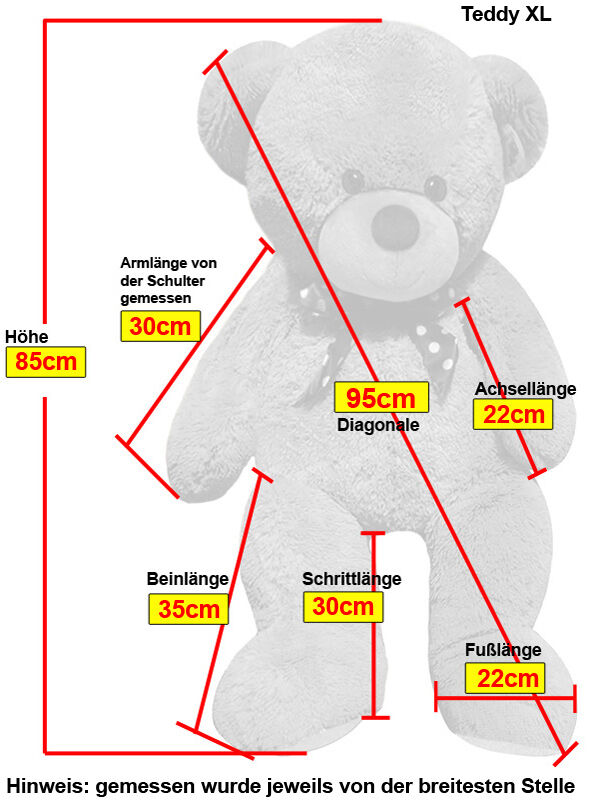Plüschtier Teddybär XL Braun 100cm
