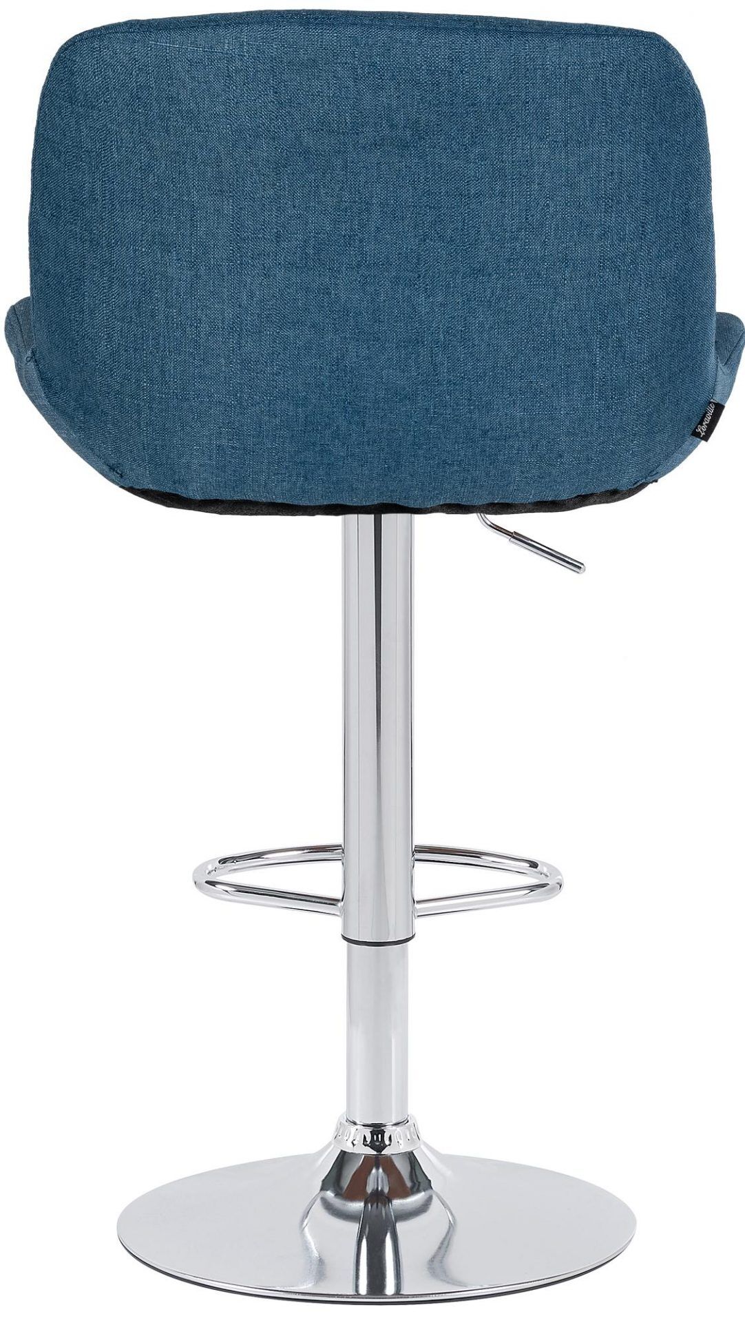 2er Set Barhocker Solon Chrom Stoff, blau