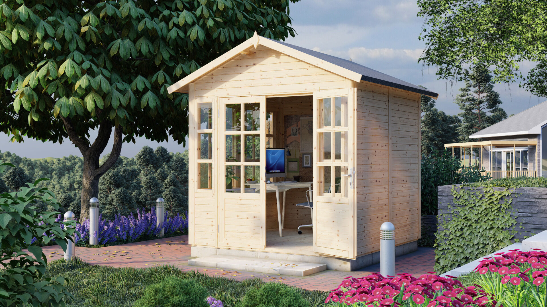 Gartenhaus TEAHOUSE naturbelassen 234 x 226 cm