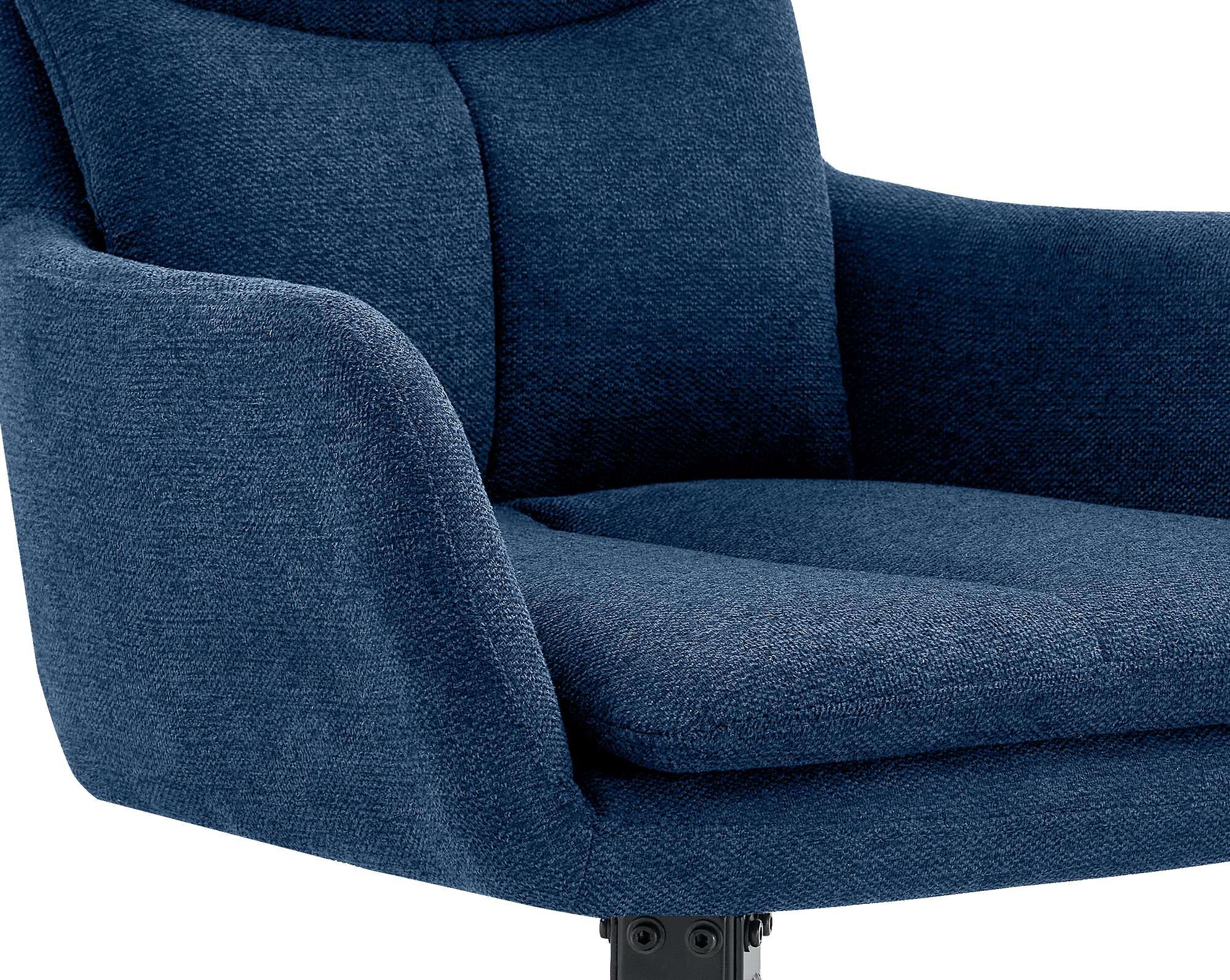 2er Set Esszimmerstuhl Somers Stoff, blau