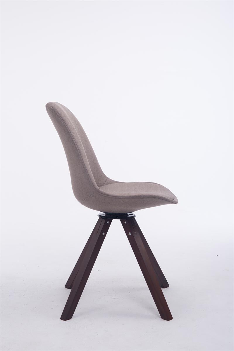 Besucherstuhl Troyes Drehbar Walnuss Stoff Square, taupe