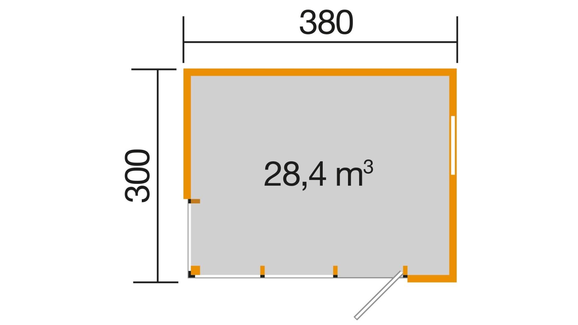 weka Design-Gartenhaus wekaLine 412 3,9x3,1m