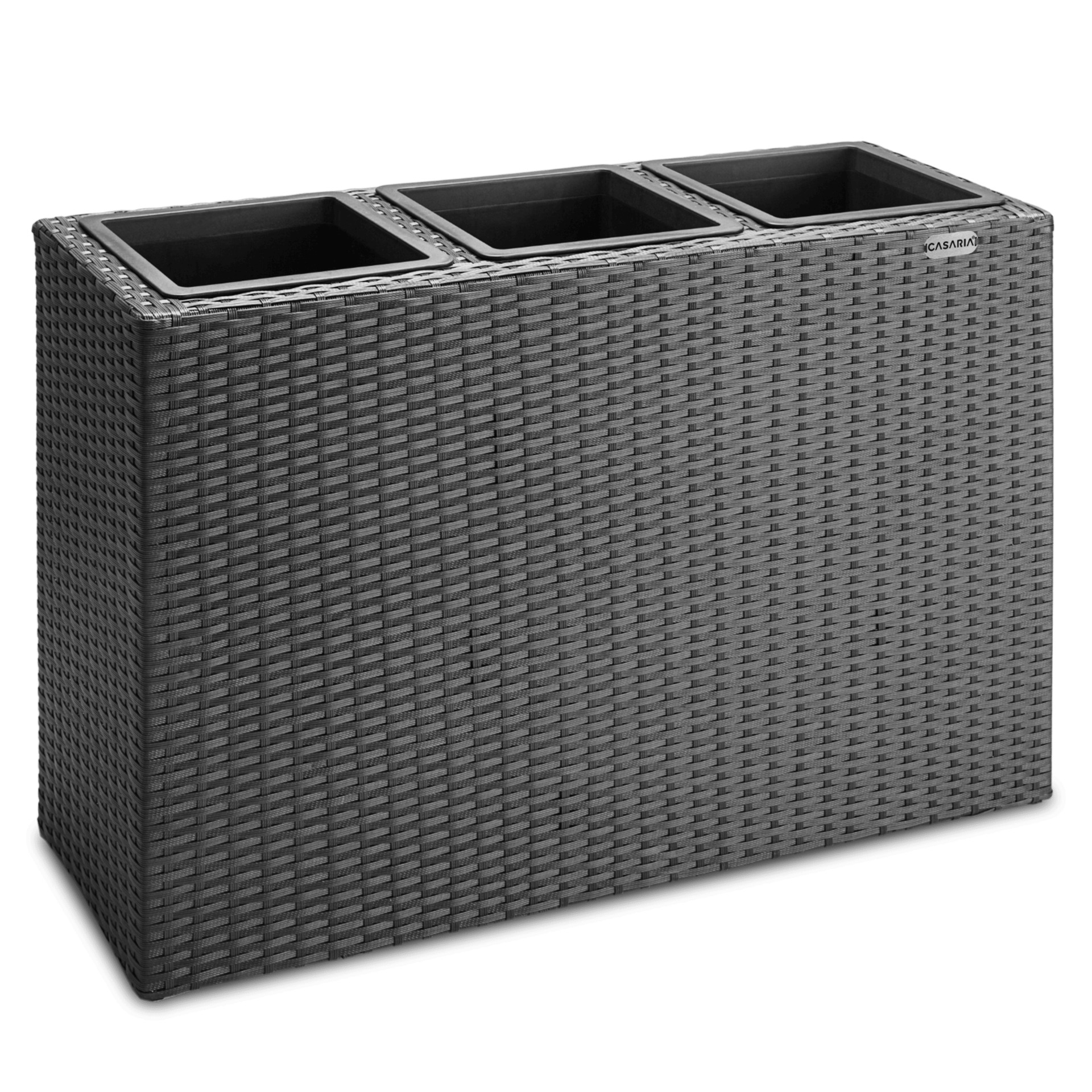 Polyrattan Blumentopf Schwarz 83x30,5x60cm