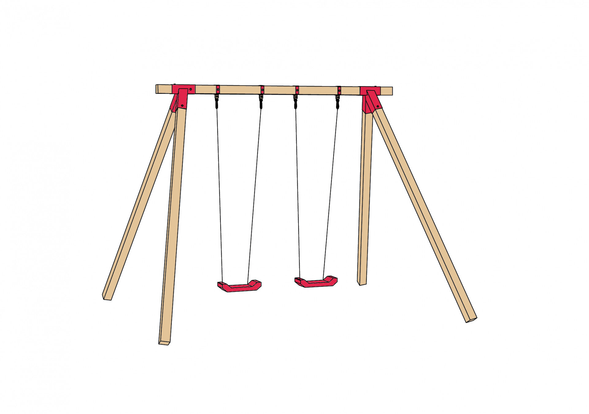 Tabaluga Doppelschaukel inkl. 2 Schaukelbrettern