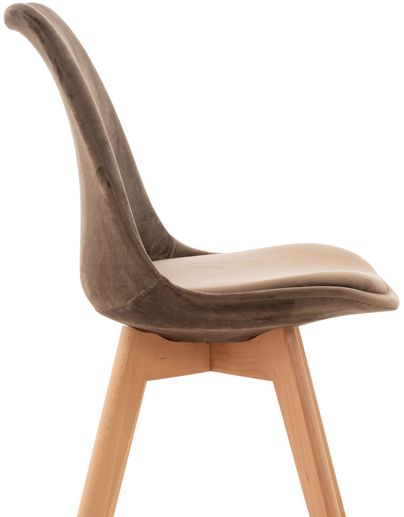 4er Set Stuhl Linares Samt, dunkelbraun