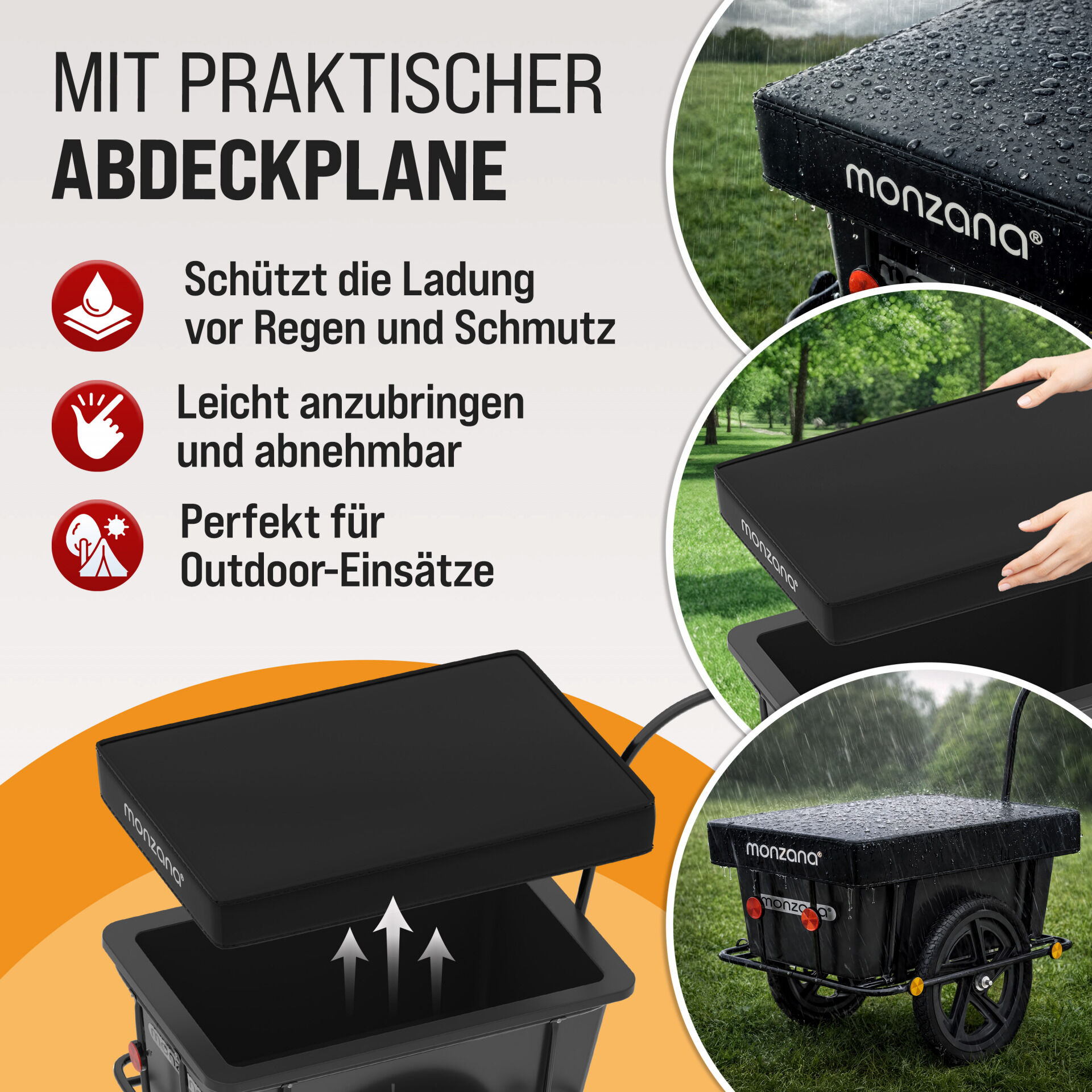 Fahrradanhänger Schwarz 90L inkl Kupplung