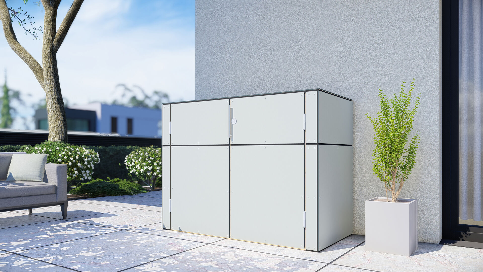 Terrassenschrank HPL Terrace hellgrau