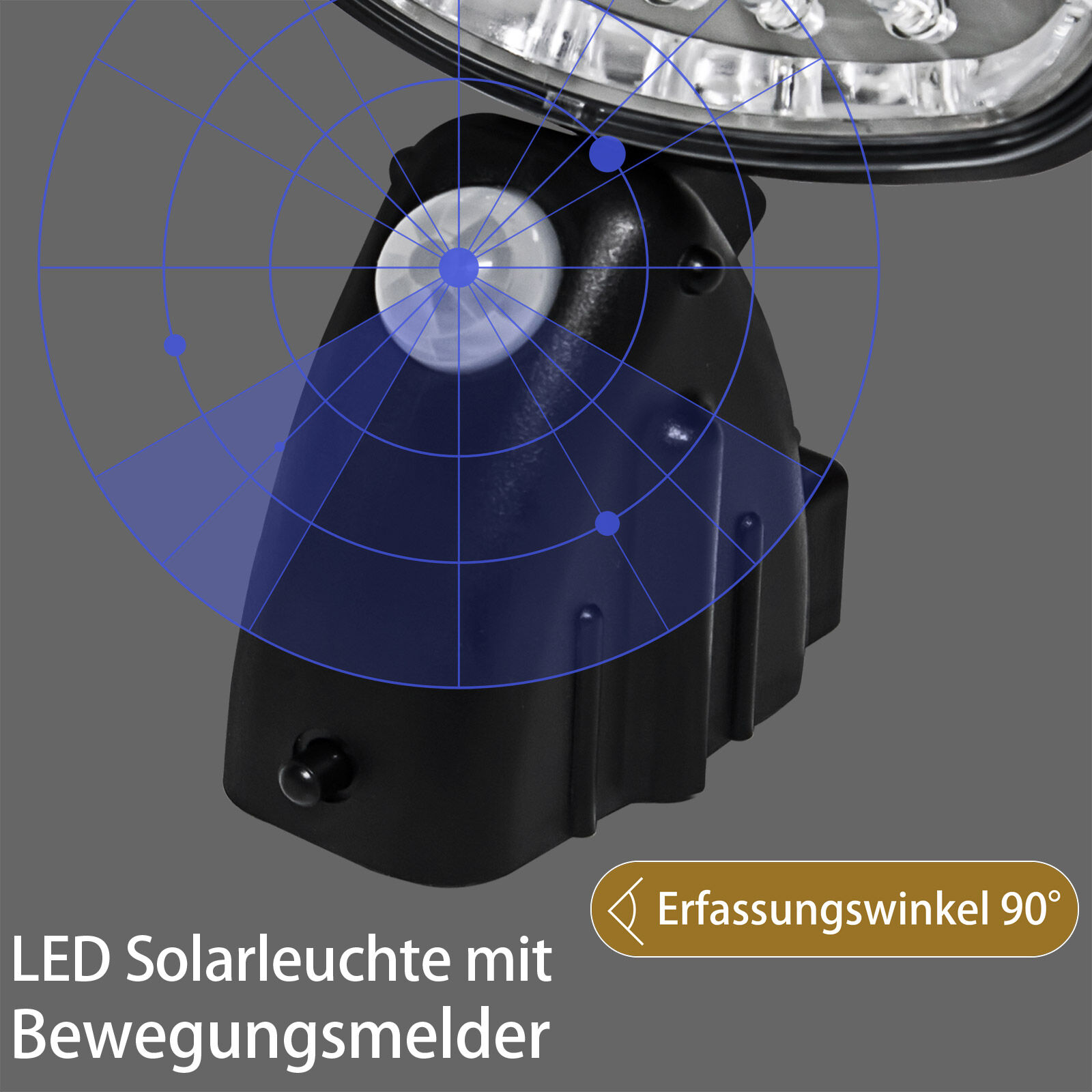 Solar-Wandlampe 15 LEDs mit Bewegungsmelder