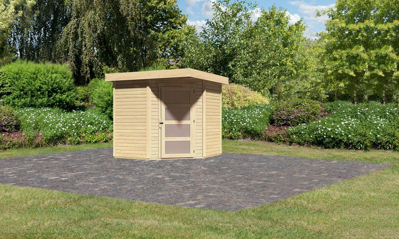 Flachdach Gartenhaus Schwandorf 3 natur