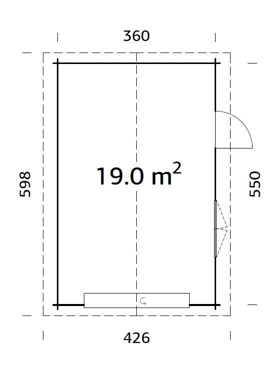 Palmako Holzgarage Roger 19,0 m² mit Sektionaltor