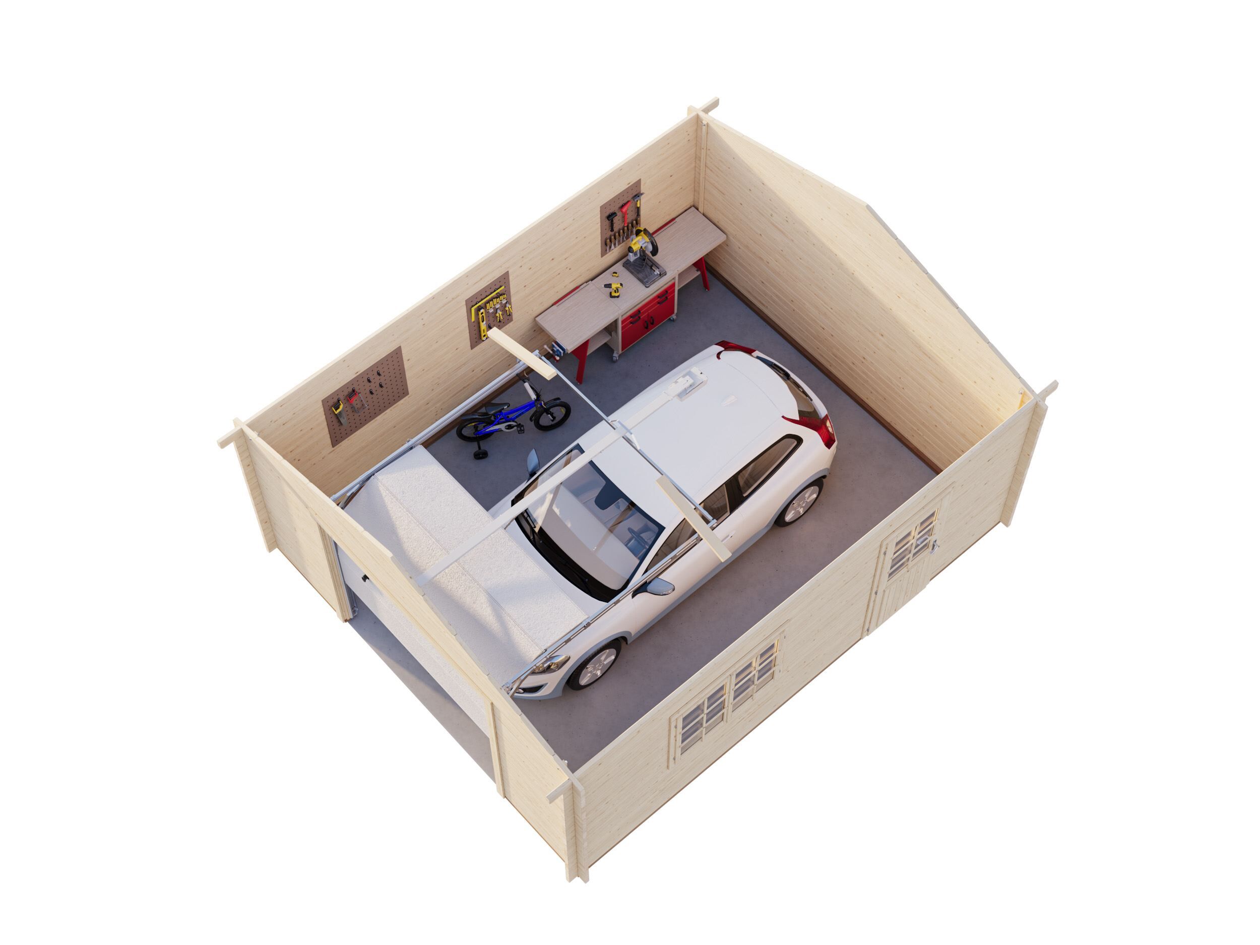 Palmako Holzgarage Roger 23,9 m² mit Sektionaltor