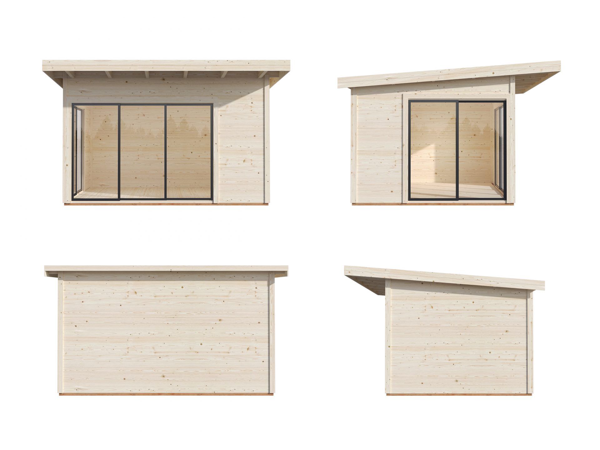 Palmako Pultdach Gartenhaus Andrea 11,2 m² Slide Plus