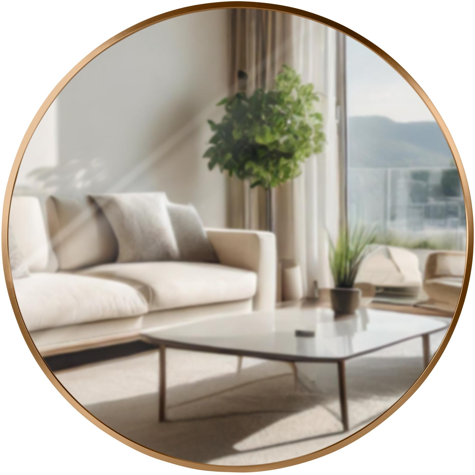 Wandspiegel Elsie L, gold matt