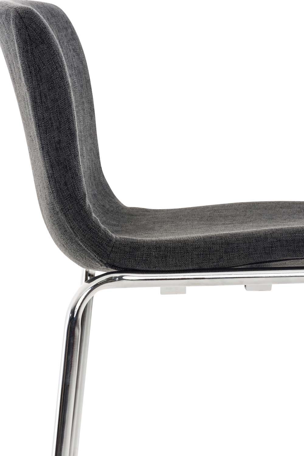 2er Set Barhocker Hoover Stoff 4-Fuß Gestell chrom, dunkelgrau