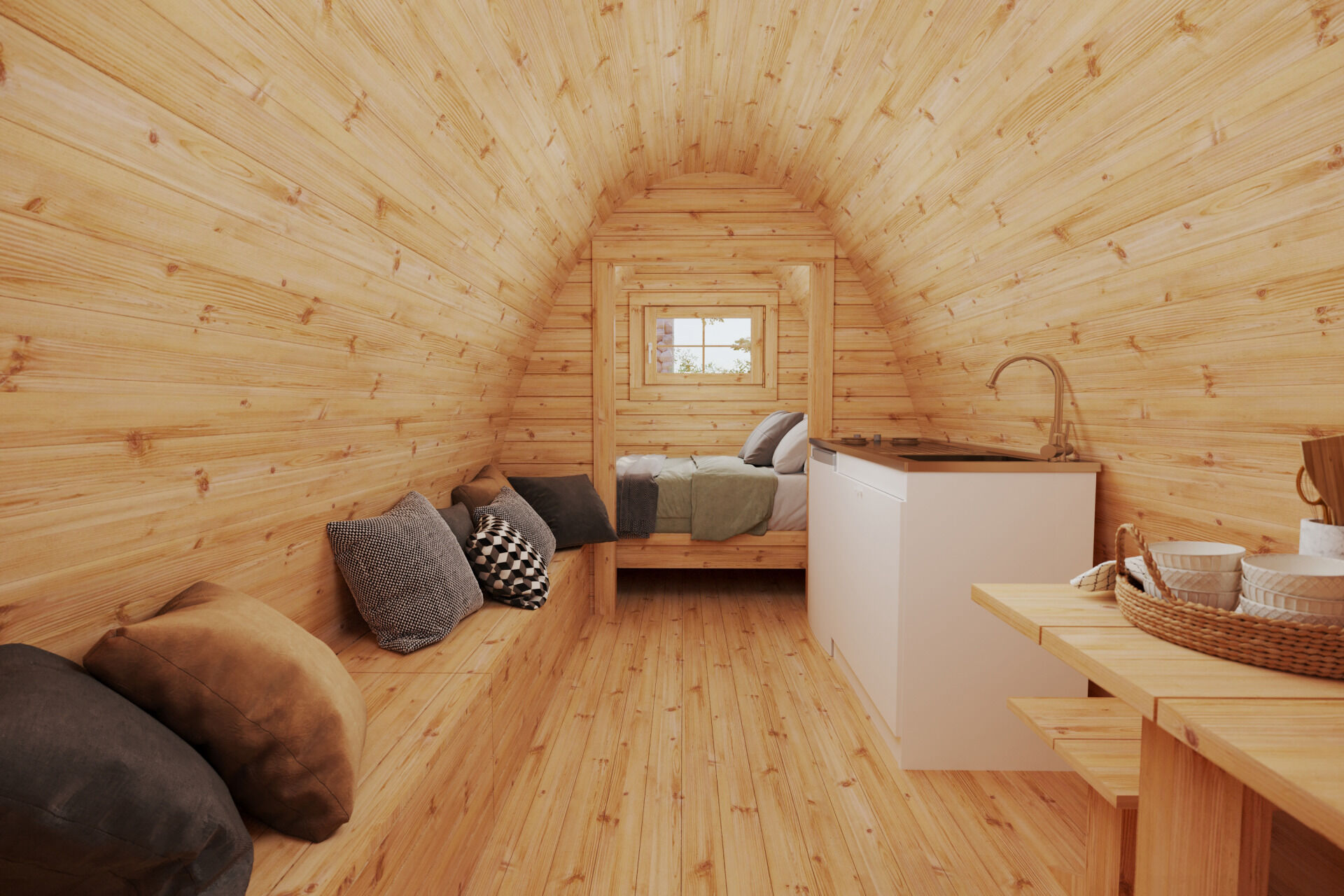 Camping Pod Helsinki 240x590, montiert