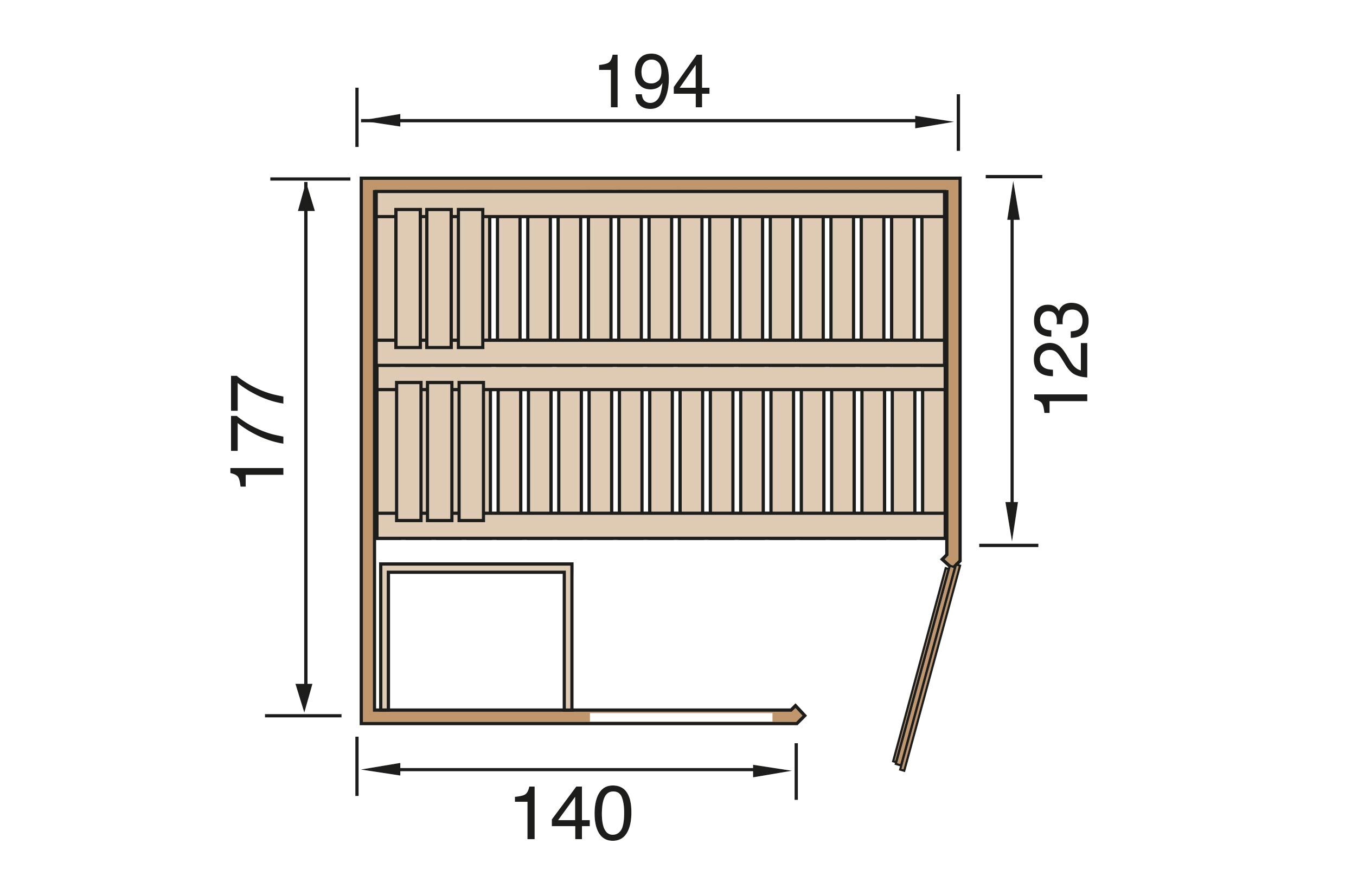 weka Elementsauna VARBERG 2F, ohne Ofen, ohne Beleuchtung