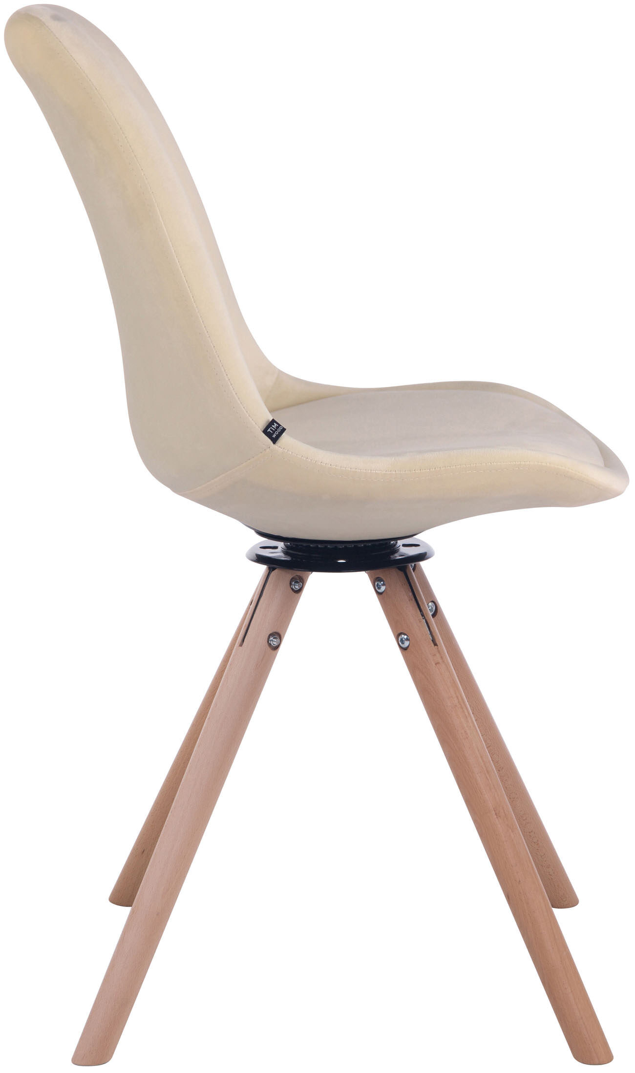 Esszimmerstuhl Troyes Samt Rund natura, creme