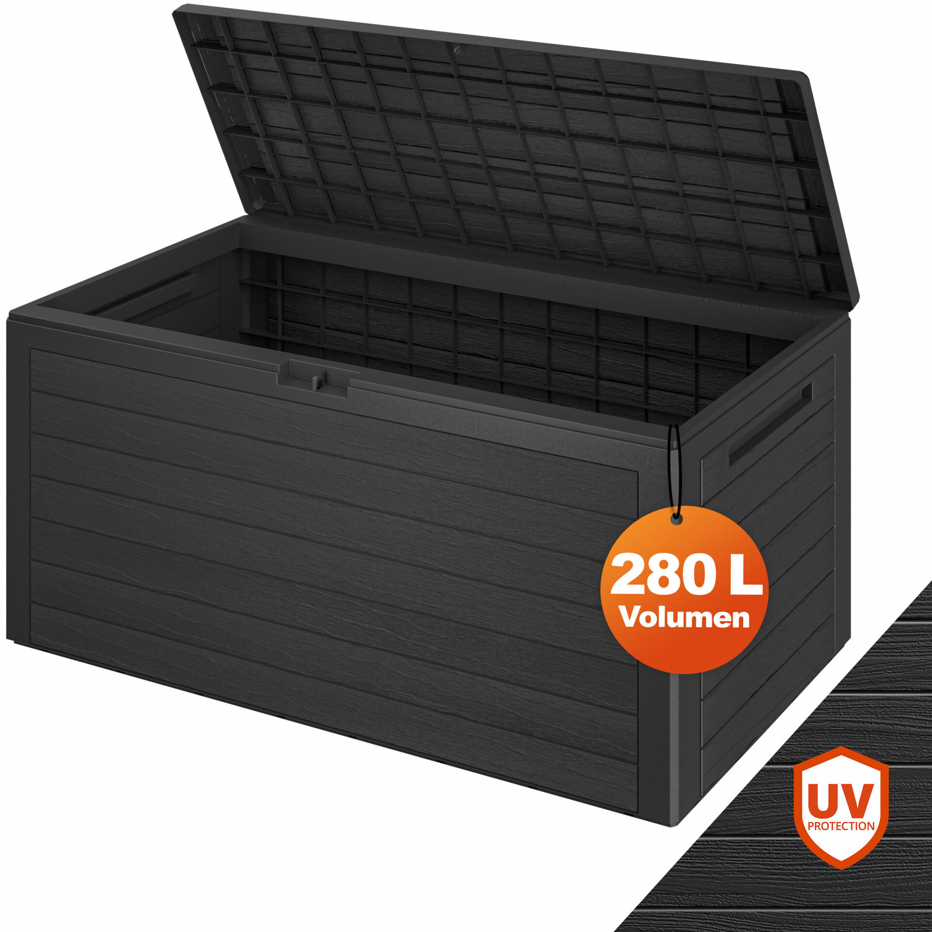 Gartenbox Woody 280L Anthrazit Holzoptik wasserdicht