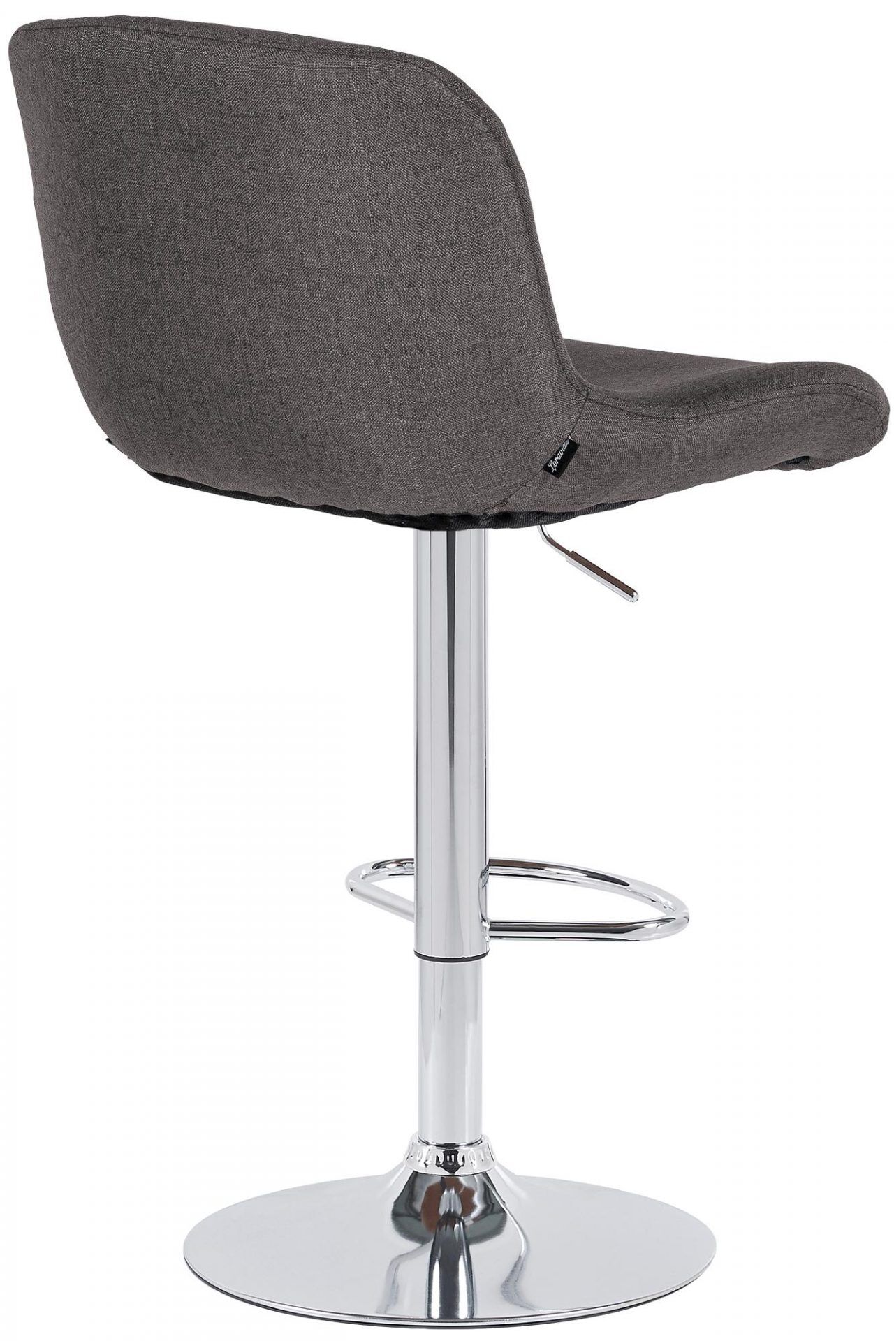 2er Set Barhocker Solon Chrom Stoff, dunkelgrau