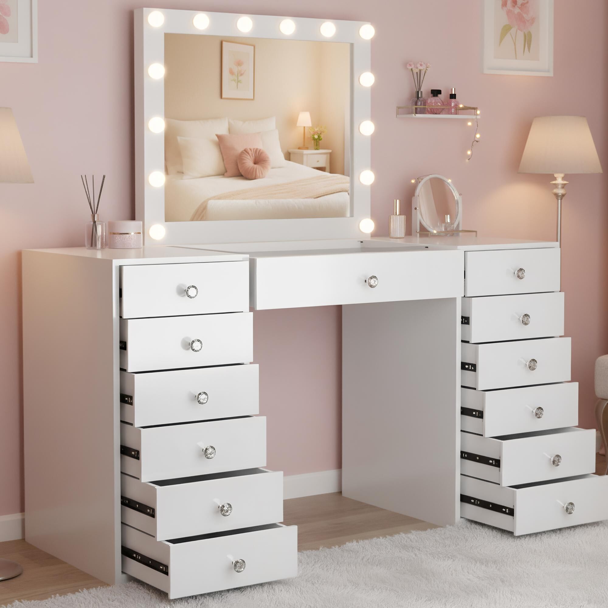 Schminktisch Attalla, weiß