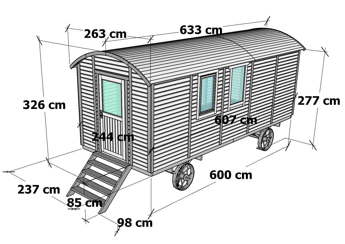 Pipowagen Tinyhaus Bauwagen Zirkuswagen 6m