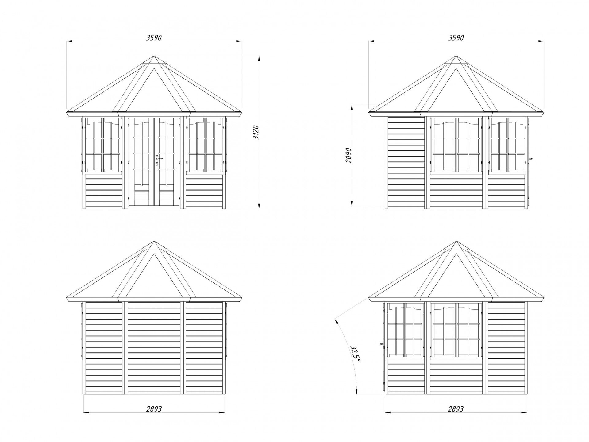 Palmako Pavillon Veronica 4 6,7 m²
