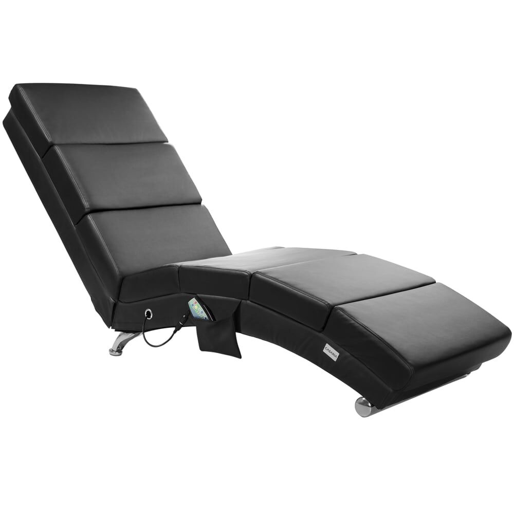 Relaxliege London Schwarz mit Massage- + Heizfunktion