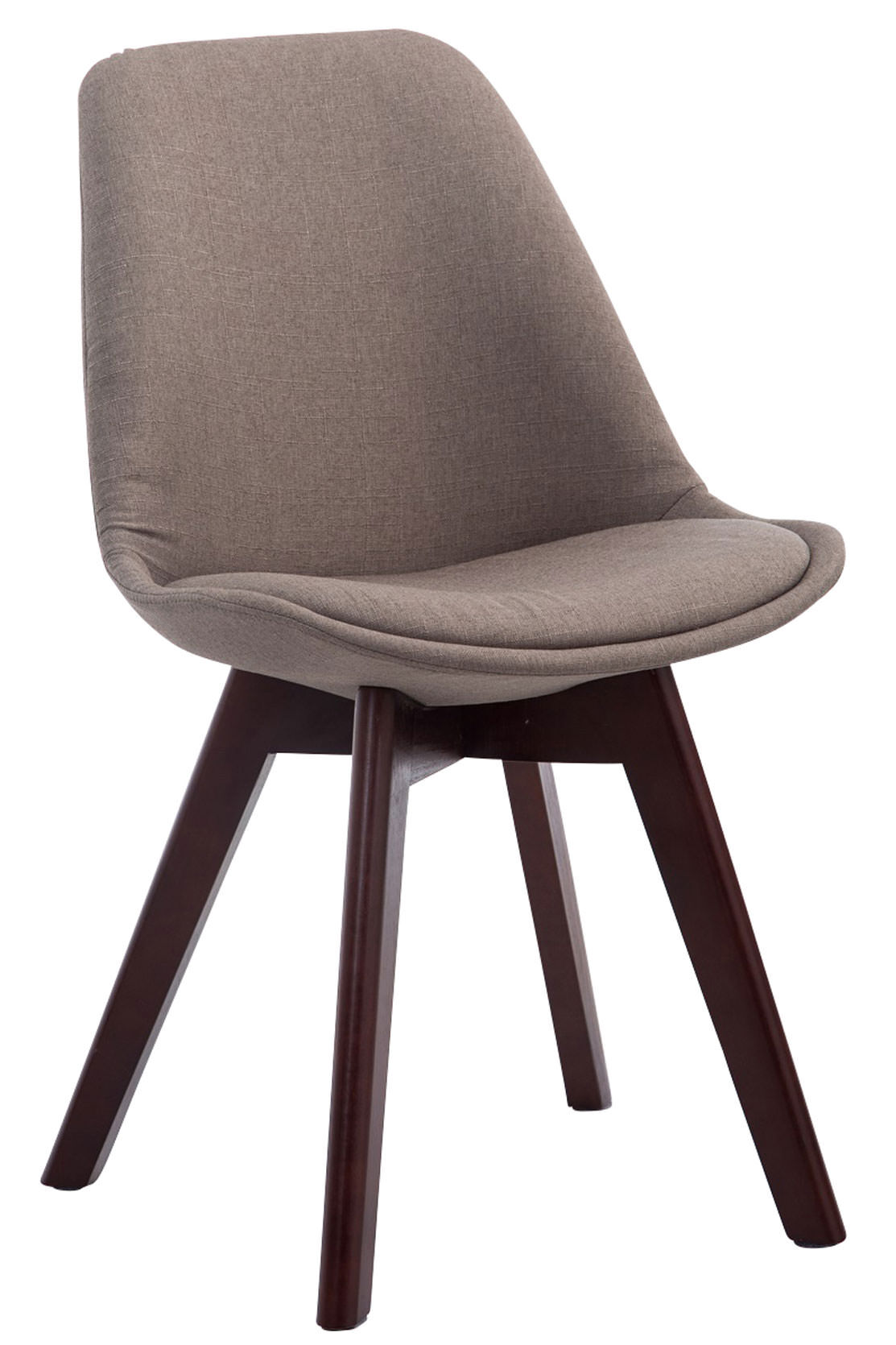 4er Set Besucherstühle Borneo V2 Walnuss Stoff, taupe