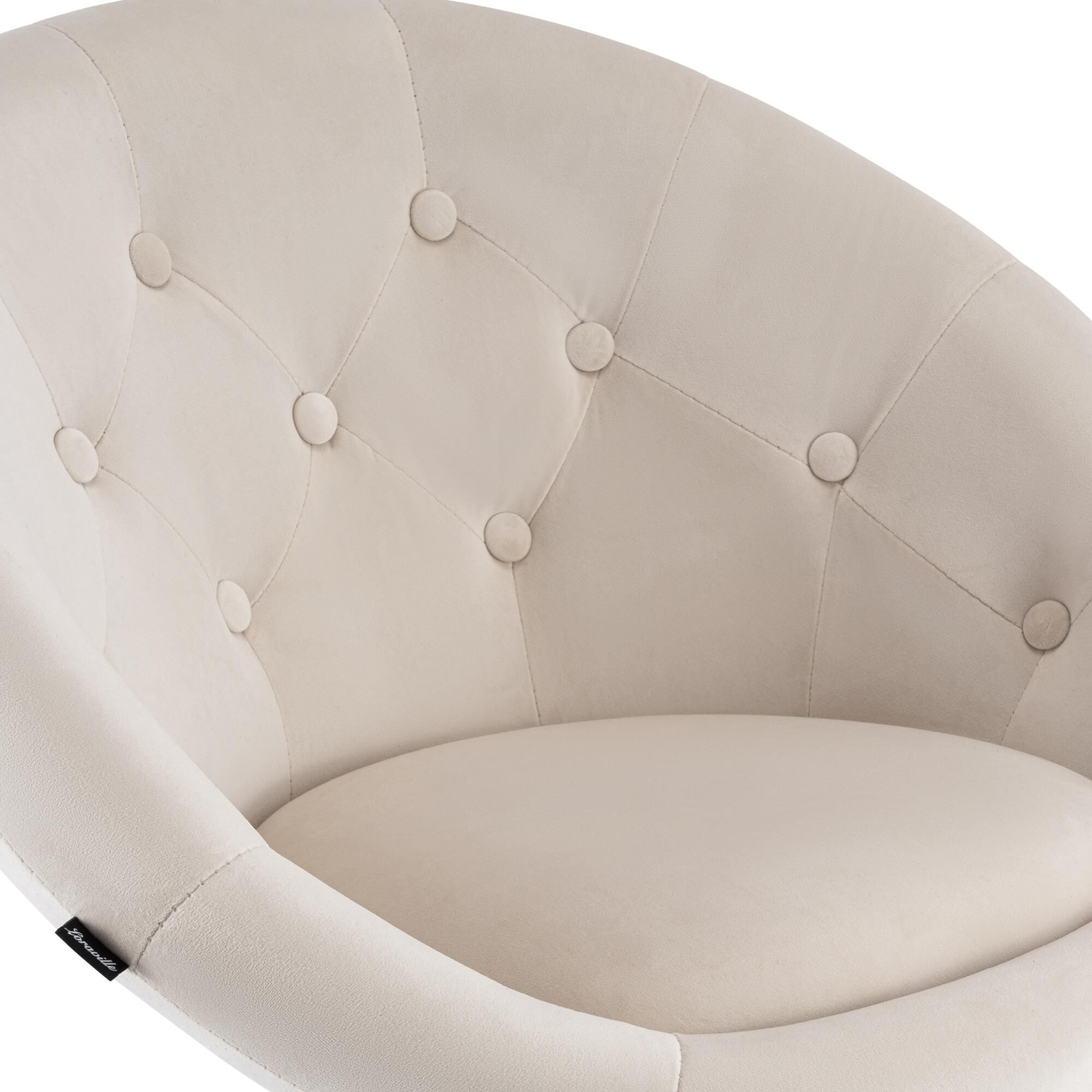 Barhocker London Samt chrom, creme