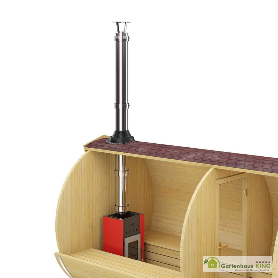 Holz Saunaofen Fintec Troll inkl. Schornsteinset BimSchV Stufe 2