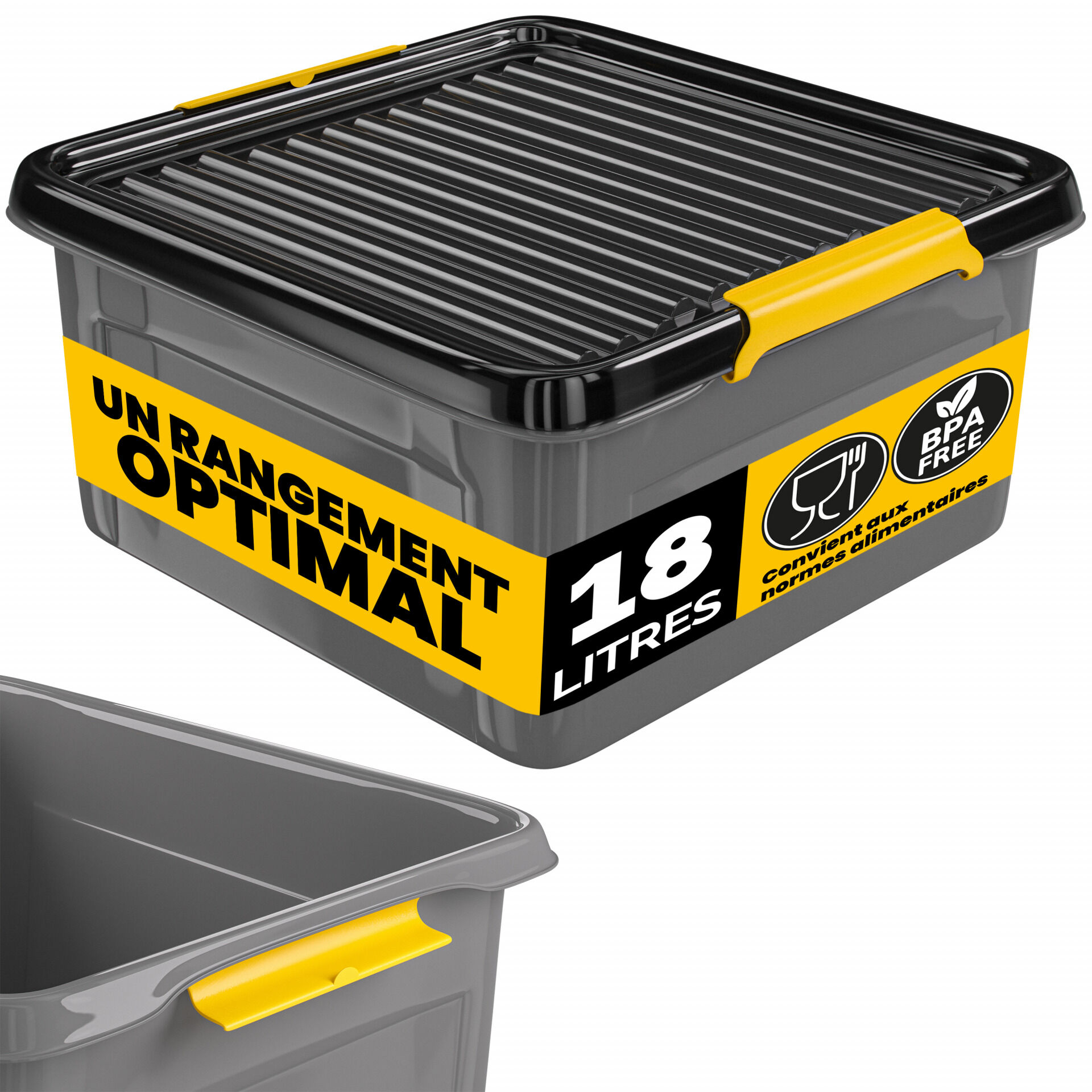 Aufbewahrungsbox Grau/Anthrazit 39x39x16cm stapelbar