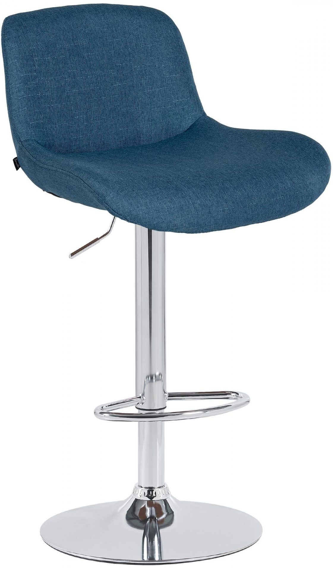 Barhocker Solon Chrom Stoff, blau