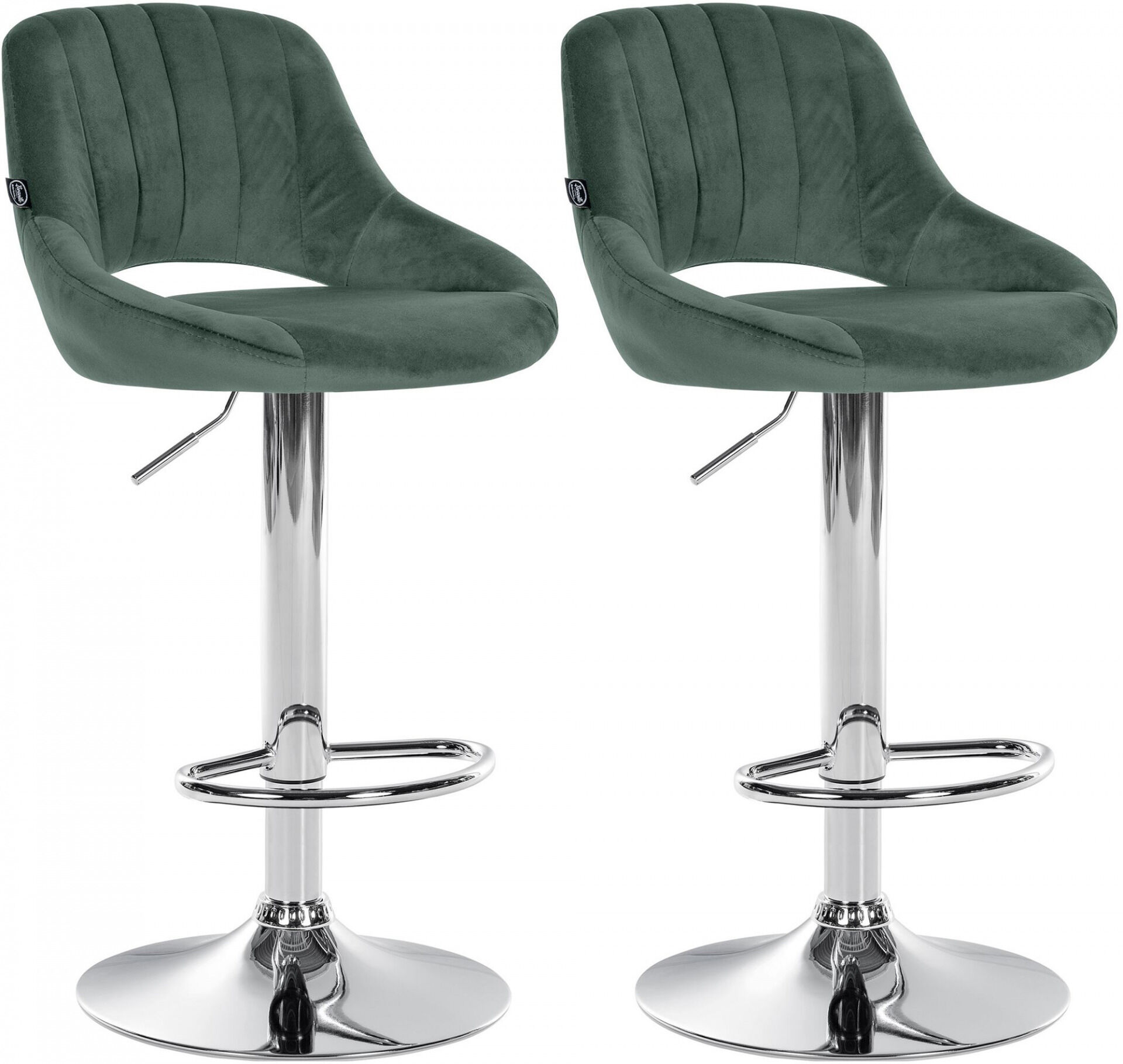 2er Set Barhocker Milet Samt C, grün