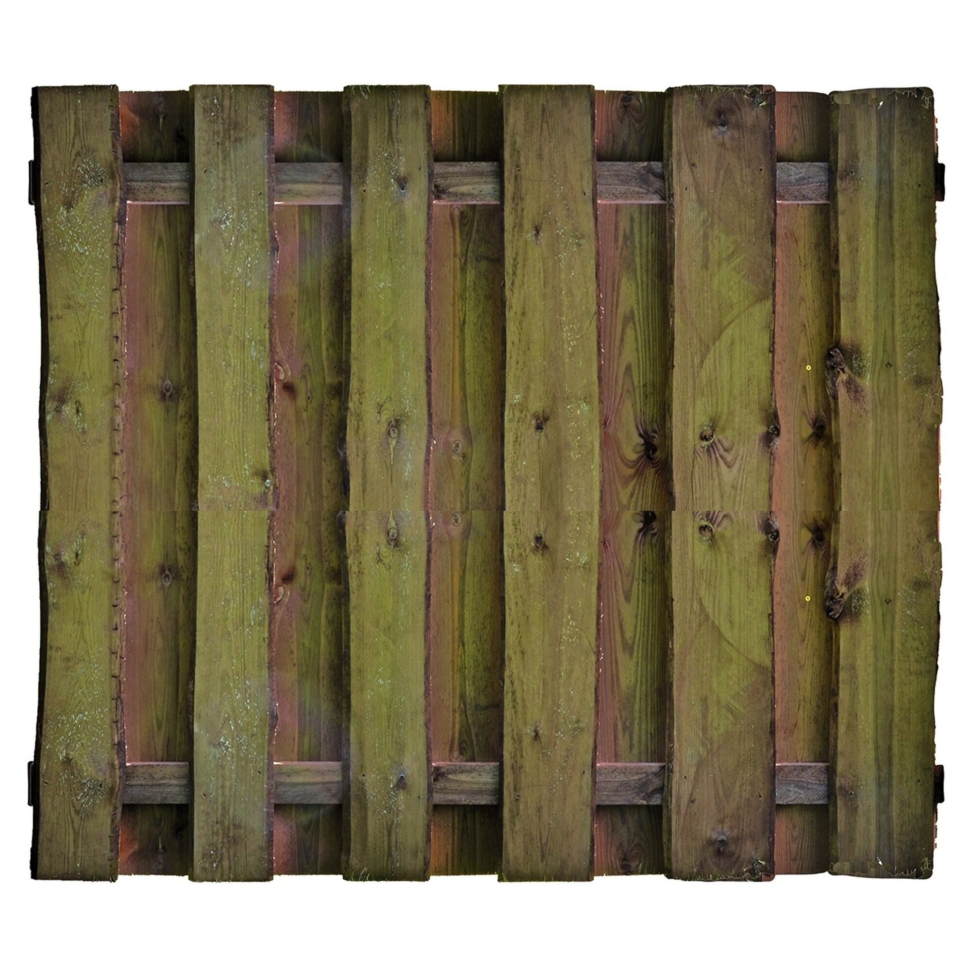 SEELAND-Serie kdi-braun, 180 x 150 cm, Bretter sägerau, ca. 16mm, Riegel 30/80 mm, mit Baumkante