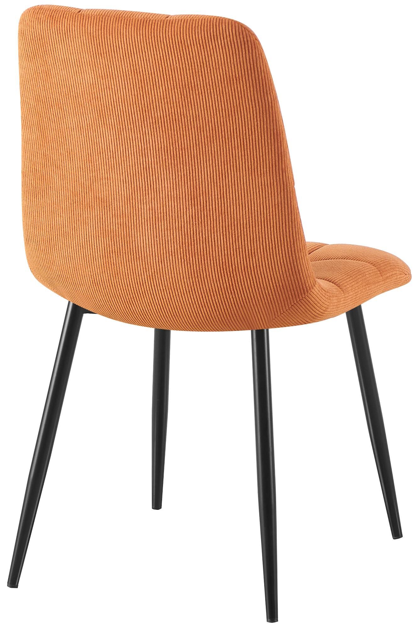 2er Set Esszimmerstuhl Tilde Cord, orange