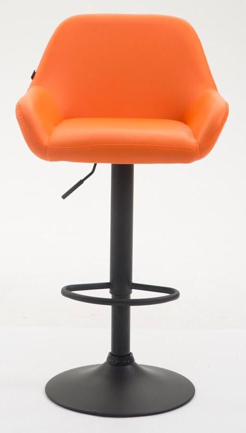2er Set Barhocker Braga Kunstleder schwarz, orange