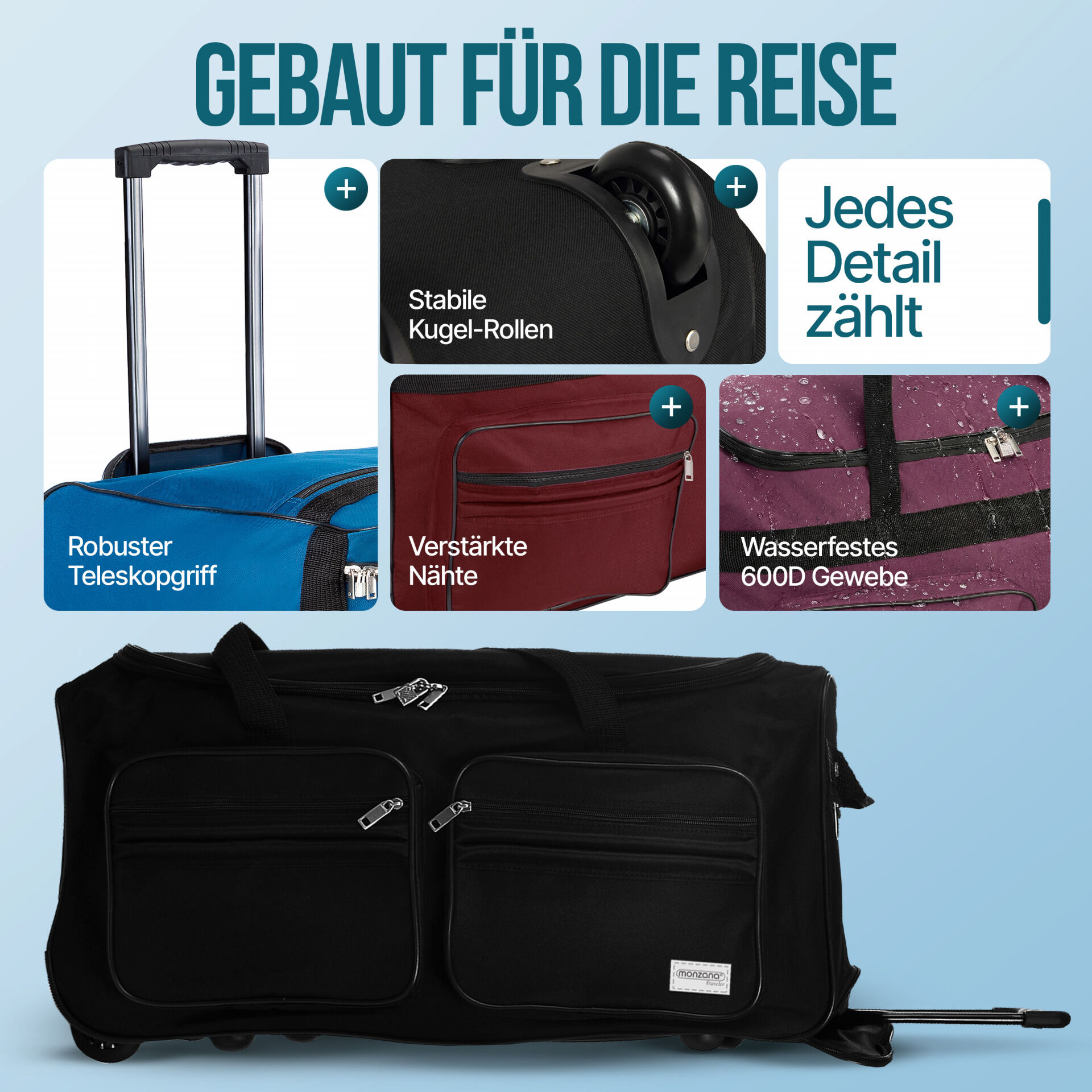 Rollenreisetasche Blau 85L