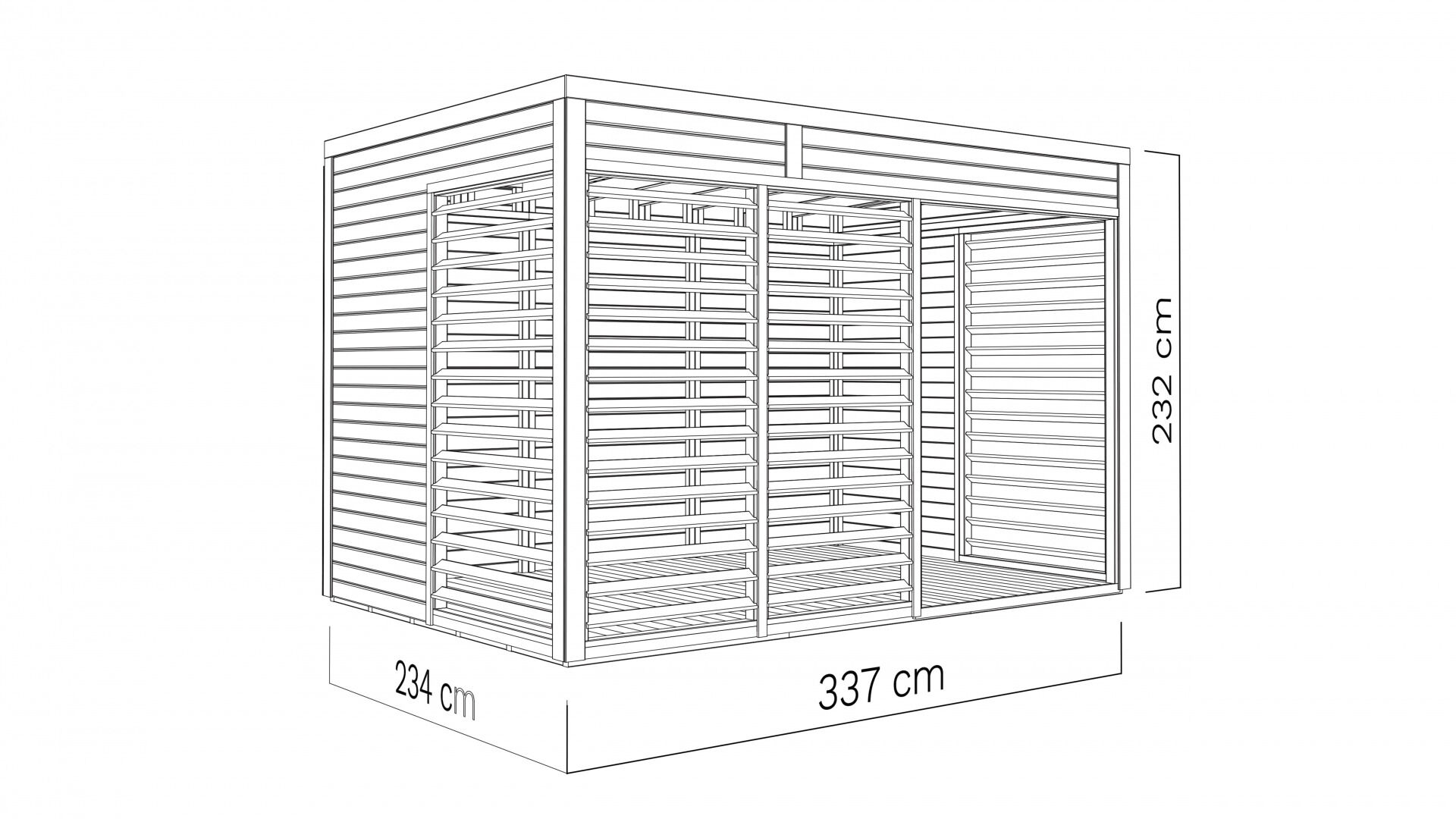 Gartenhaus Pergola Modern Art 2 naturbelassen 337 x 234 cm