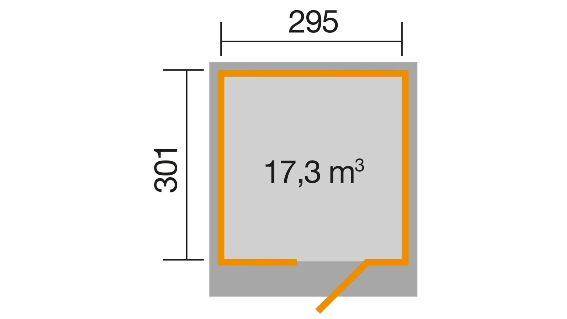 weka Design-Gartenhaus wekaLine 171 3,1x3,1m