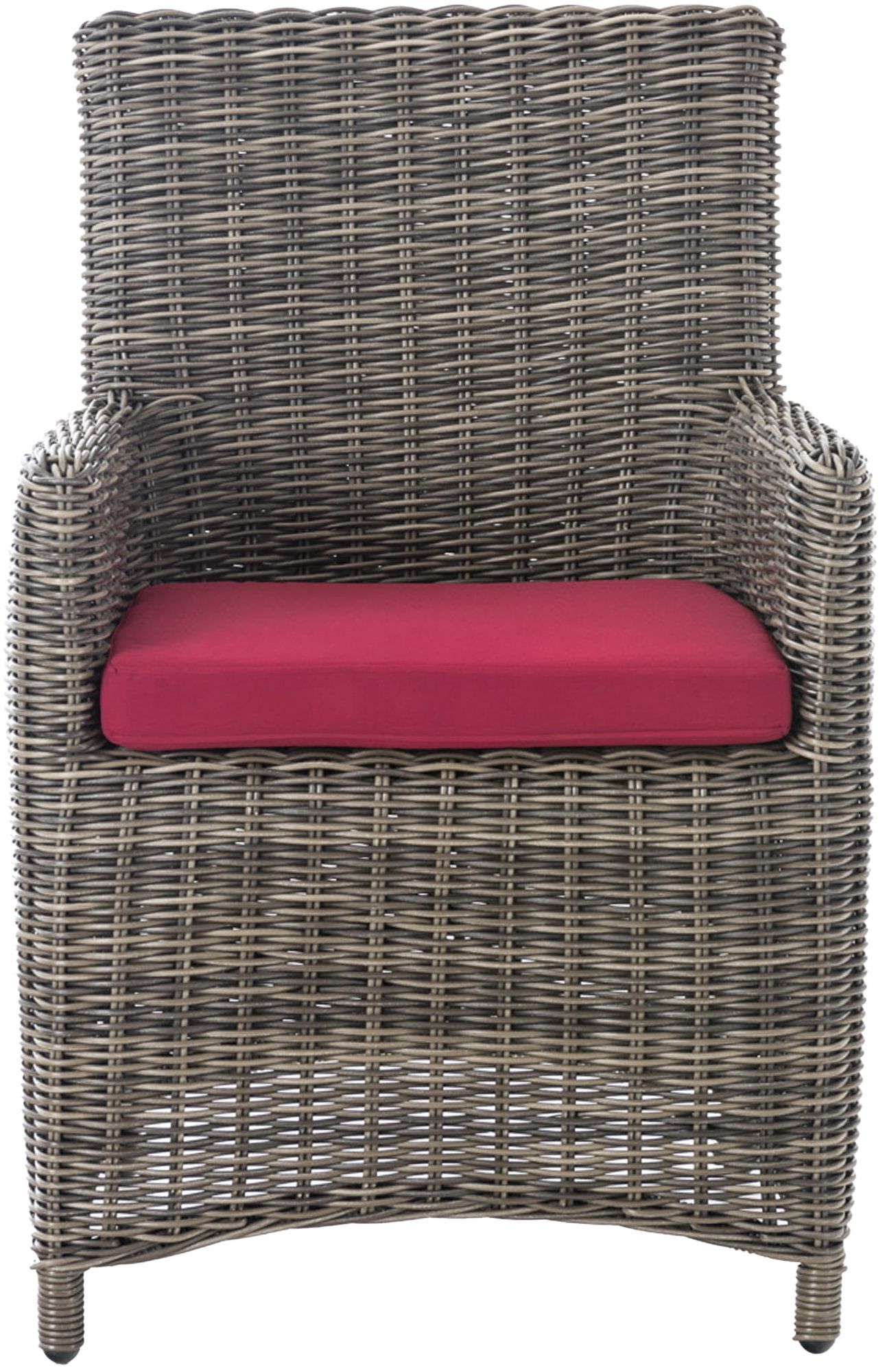 4er Set Stuhl Fontana / Sankt Marlo Rubinrot 5mm, grau-meliert