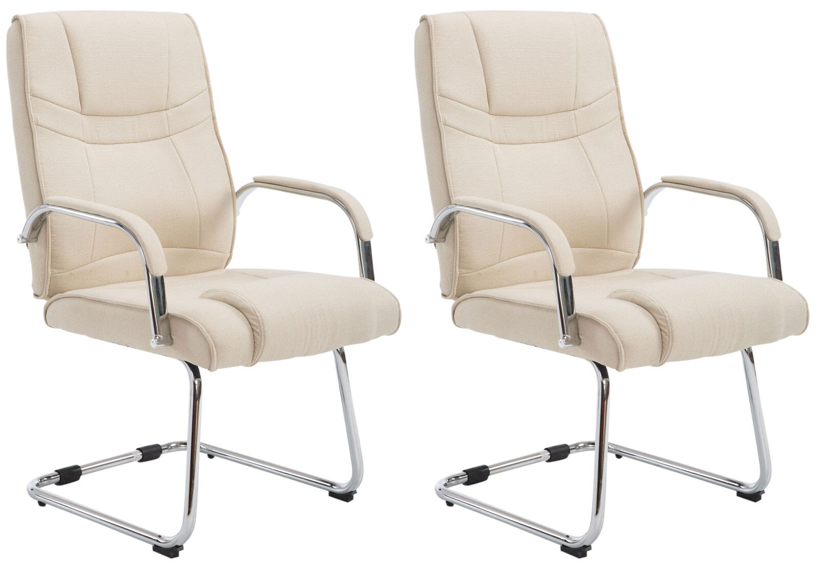 2er Set Stühle Attila Stoff, creme