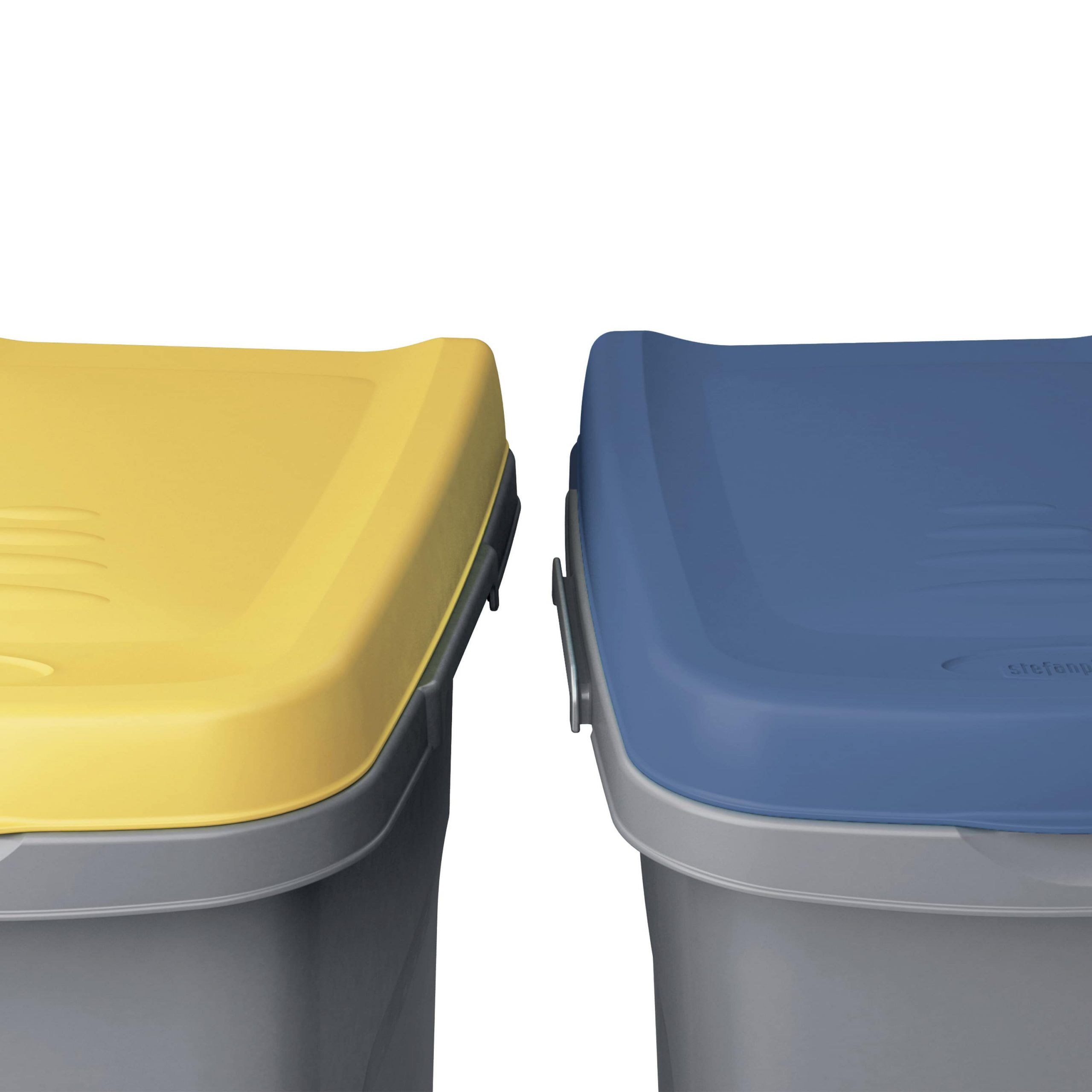 Mülleimer Grau/Gelb Kunststoff 25L